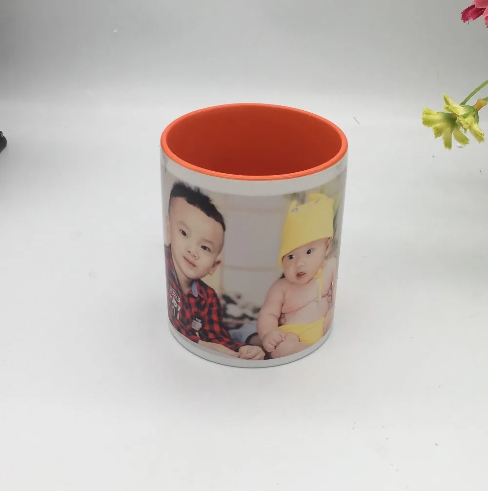 Цвет внутри керамическая чашка DIY Фото кружка фото Персонализированное