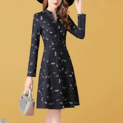 Модные осенне зимние платья с длинными рукавами Vestidos De Mujer Tallas Grandes Платье