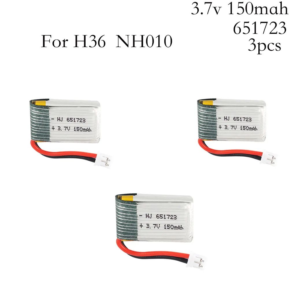 Аккумулятор 3,7 в, 150 мА · ч, 30C для E010, E010C, E011, E013, H36, F36, NH010, запасные части для радиоуправляемых квадрокоптеров, 150 мА · ч, 3,7 В, 3 шт.