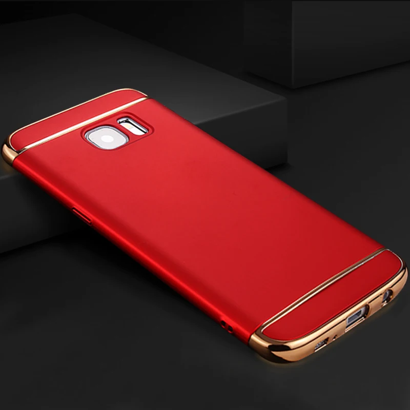 red YUETUO Роскошный Жесткий пластиковый Чехол для задней панели телефона, etui, чехол для samsung galaxy s7 s7 edge s 7 s7edge аксессуары - Цвет: red