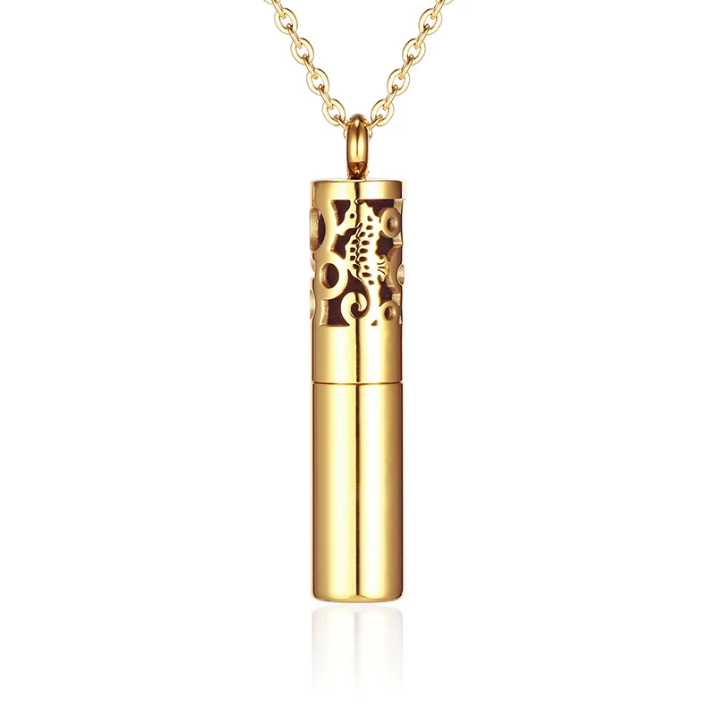rose gold color 21 Ароматерапия из нержавеющей стали флакон с распылителем кулон розовое золото цвет аромата ювелирные изделия эфирные масла контейнер духи ожерелье - Окраска металла: rose gold color 21