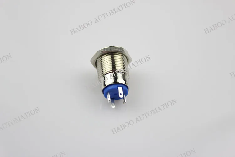 10 шт./Лот 16 мм антивандальный металлический переключатель со светодиодной