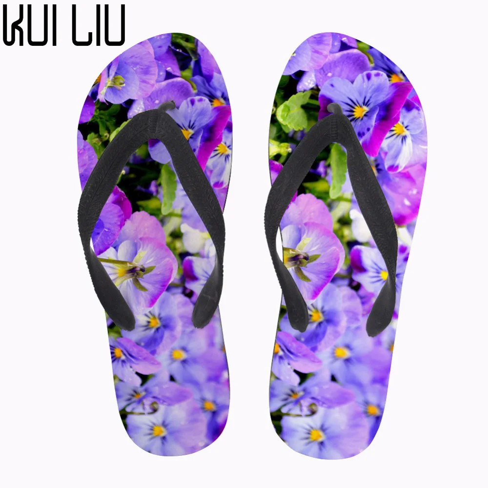 Индивидуальные Модные женские Вьетнамки с цветочным принтом Повседневные