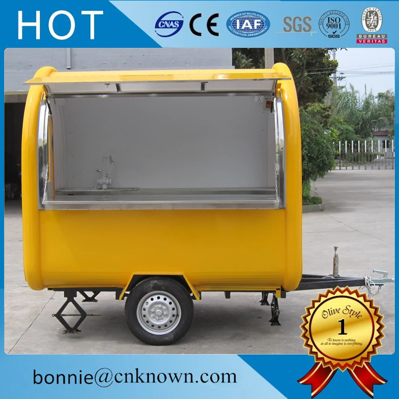 Трейлер из нержавеющей стали для мороженого хот-дога гамбургеров Мобильная