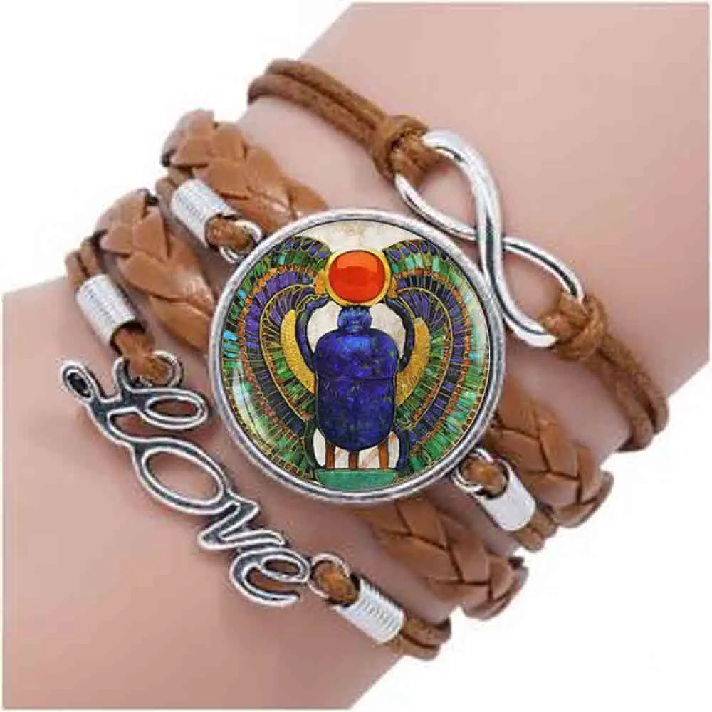 

Wholesale 27MM Round Glass Dome Egyptian Scarab bracelet Choker bracelet , Ancient Egypt Jewelry, Egypt bracelet hot