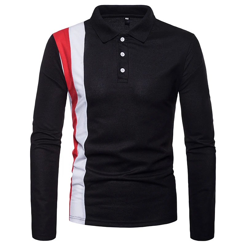 Covrlge 2018 High Quality Tops&ampTees Men's Polo Shirts Business Fashion Autumn Slim Fit Style Long Sleeve Shirt Men MTP102 | Мужская
