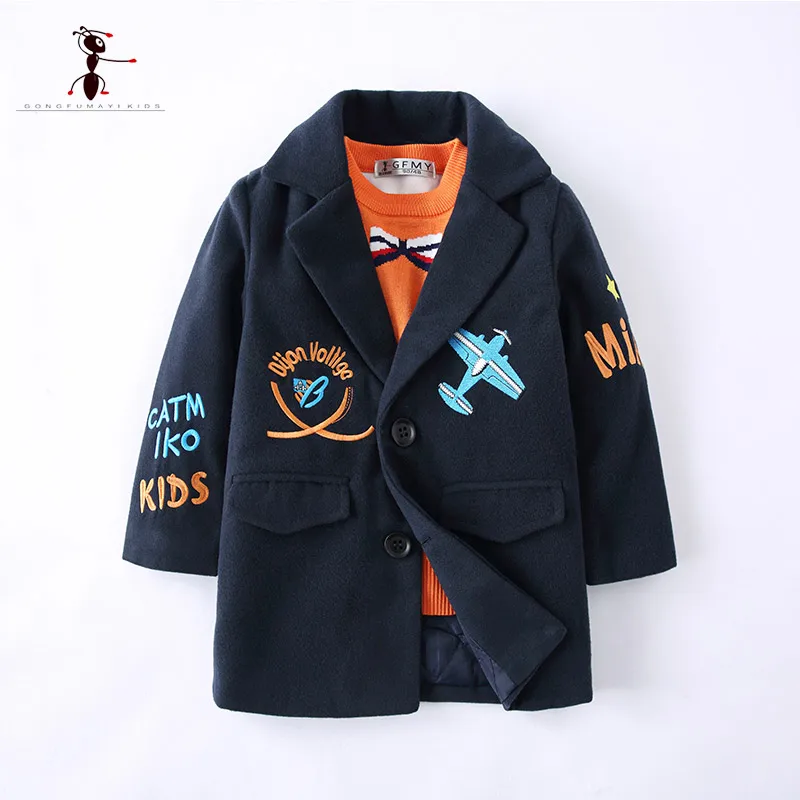 2017 New Arrival Wool Coat for Boys Children's Clothing Boy Clothes Manteau Enfant Laine Students Home Thick Jacket 2874 |
