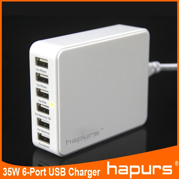 Hapurs 6 разъём(ов) usb настольное зарядное устройство портативные 35 Вт 5 В 6.5A