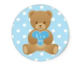 

1.5inch Teddy bear It s a boy blue sticker
