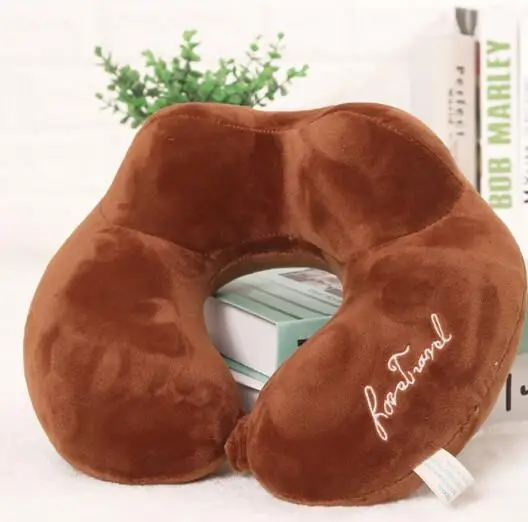 light brown U-образная Подушка с эффектом памяти, защитный фиксированный шейный позвоночник, подушка для путешествий, подушка для сна, Подушка для сна - Цвет: light brown