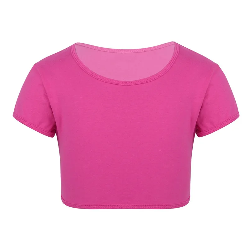 FEESHOW/детская футболка короткий хлопковый топ с короткими рукавами для девочек