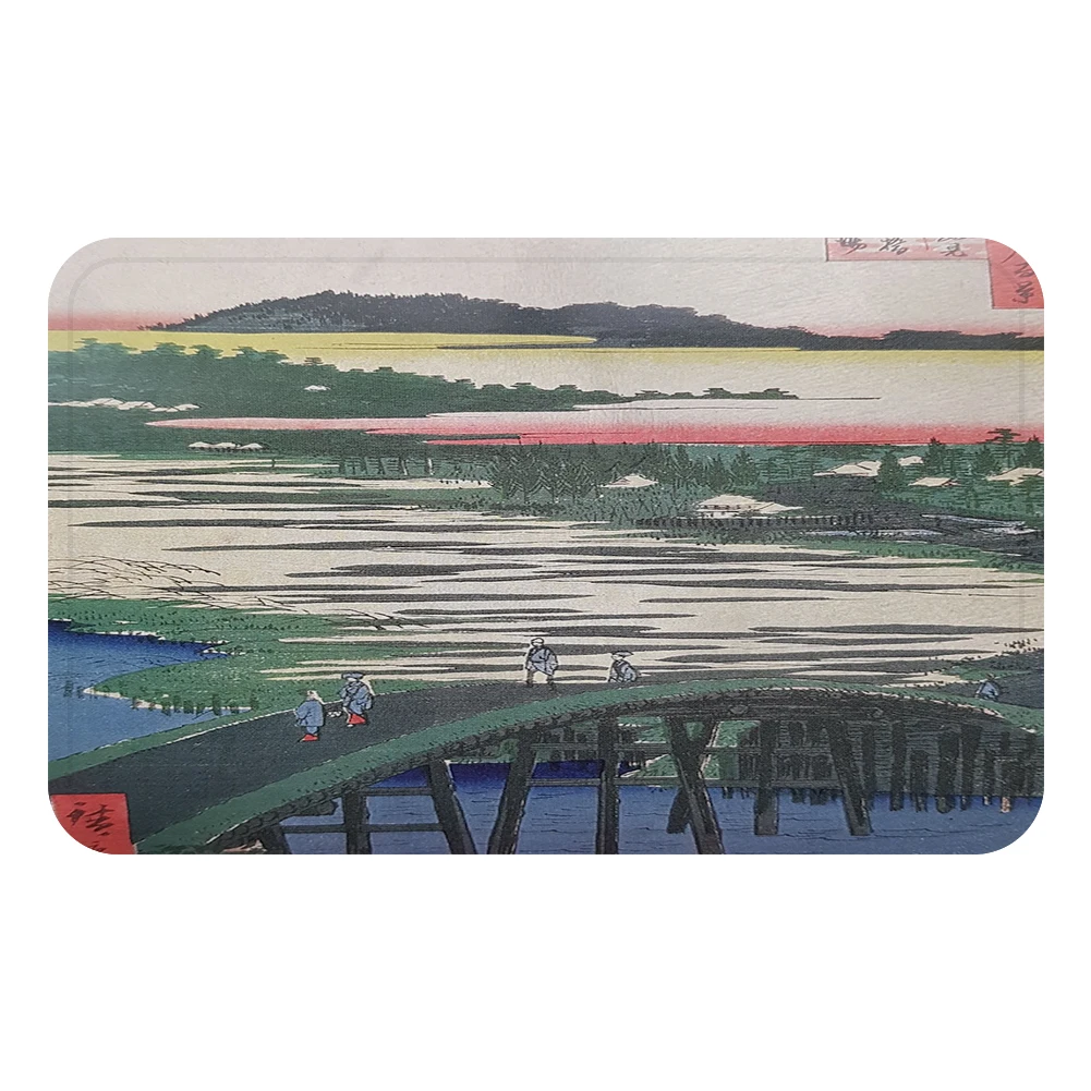 Традиционный японский коврик Ukiyoe для ванной декоративные Противоскользящие