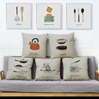 Простые кухонные принадлежности в скандинавском стиле, Искусственные льняные наволочки 45*45 см, квадратные декоративные подушки, чехлы