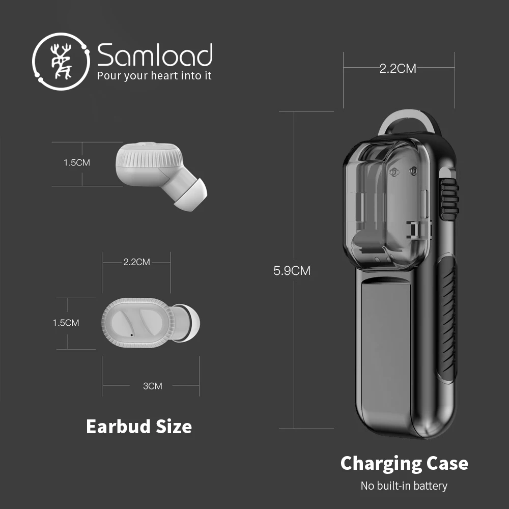 Samload Bluetooth гарнитура 2 шт. сменный аккумулятор драйвер громкой связи беспроводной наушник с шумоподавлением микрофон и зарядное устройство чехол