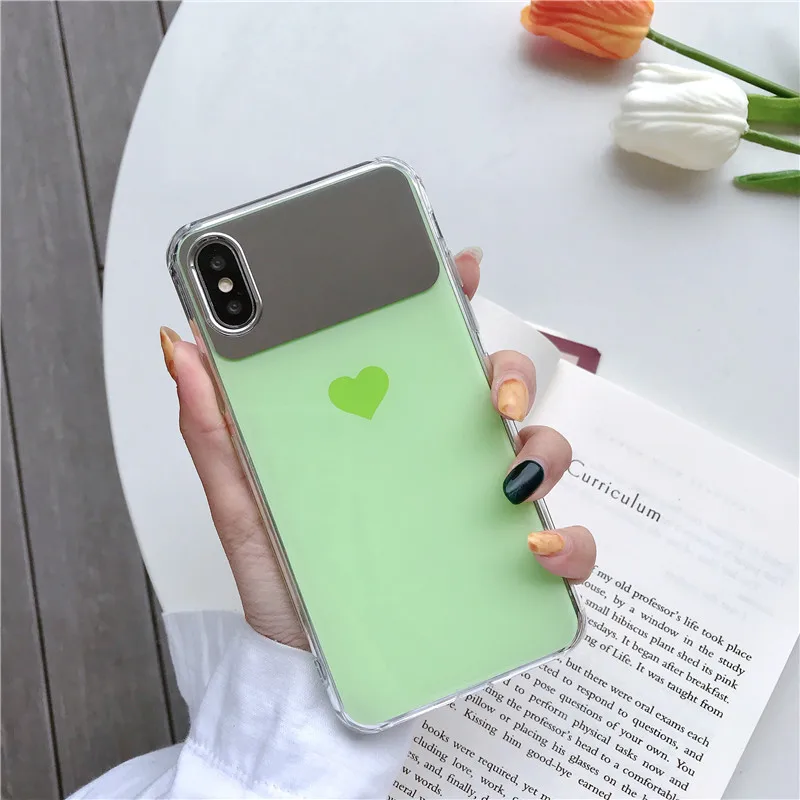 Модный зеркальный чехол для iPhone X Xs Max XR 8 7 телефона Маленький милый свежий из ТПУ 6