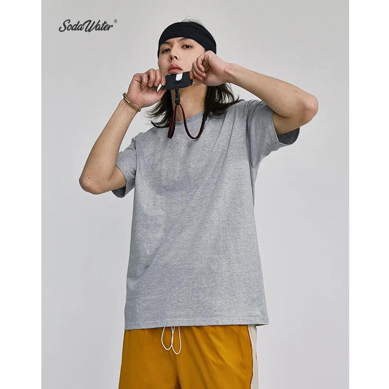 SODA WATER T shirt Men 2019 Basic Tees Shirts Pure Colour Cotton O neck Pullover Short Sleeve Streetwear Top Tee 91139S|Мужские