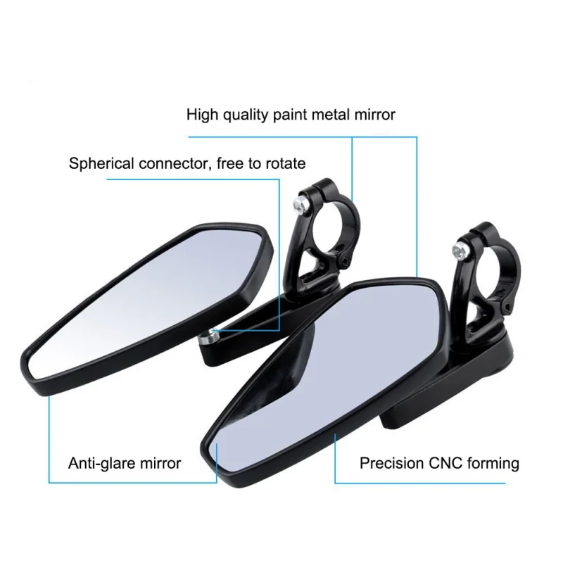 

Motorcycle Rearview Mirrors Universial Motorbike 22mm Black Side Mirrors Universal Aluminum Rearview Mirrors