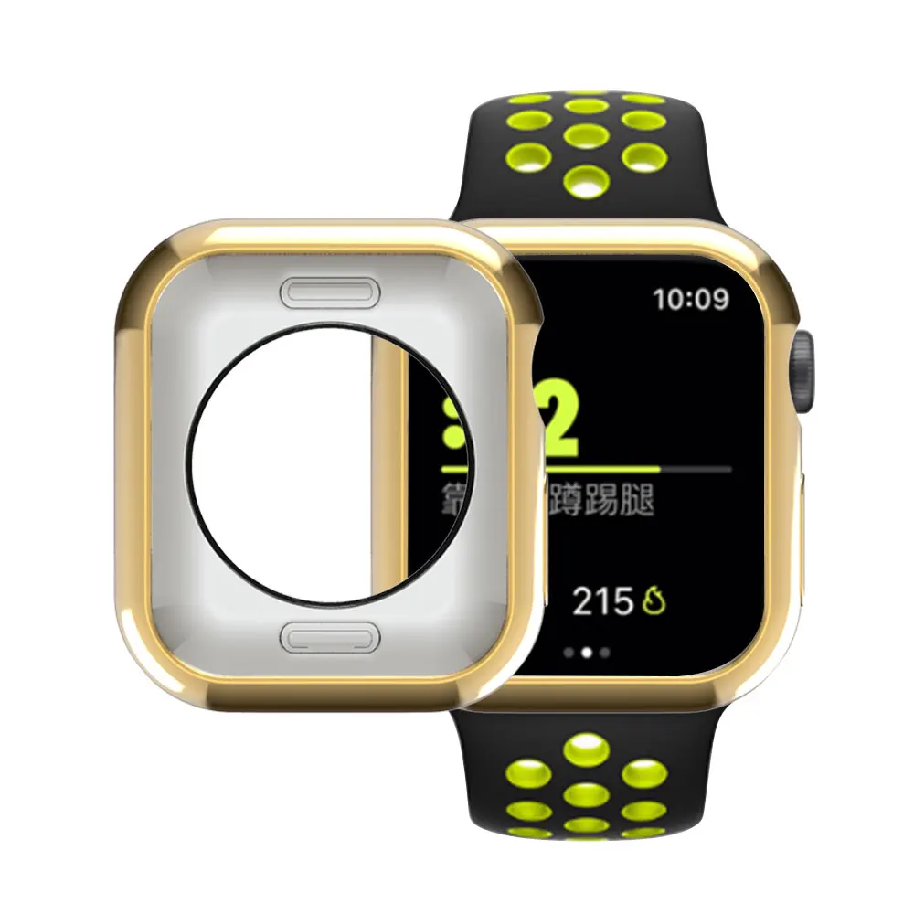 Чехол для Apple watch 4 5 Чехол 44 мм 40 мм iwatch чехол серия 4 покрытый ТПУ защитный чехол гибкий силиконовый защитный чехол