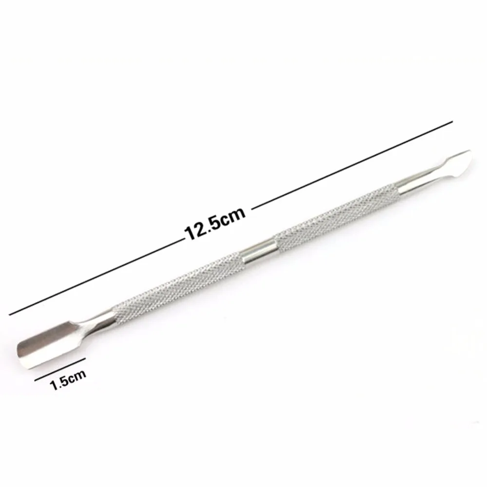 

12.8cm Stainless Steel Double Ended Manicure Cuticle Pusher Remover Kit Nail Tool
