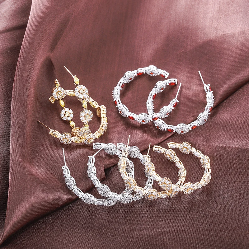 Женские серьги-гвоздики с фианитами 3 цвета | Украшения и аксессуары