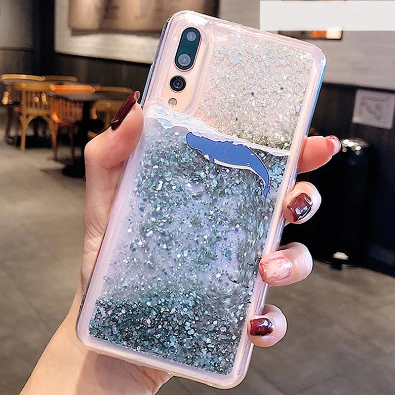 Rheinruby Блеск Жидкость зыбучие пески силиконовый чехол для huawei Коврики 20 Pro P20 P10 Lite