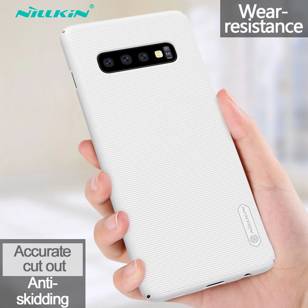 White Для samsung Galaxy S10/S10+ Plus чехол NILLKIN супер матовый защитный жесткий чехол-накладка для samsung S10e чехол+ подставка для телефона - Цвет: White