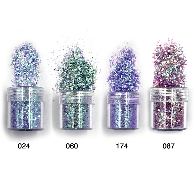 Блестящая пудра для ногтевого дизайна 10 мл розовые фиолетовые Смешанные блестки