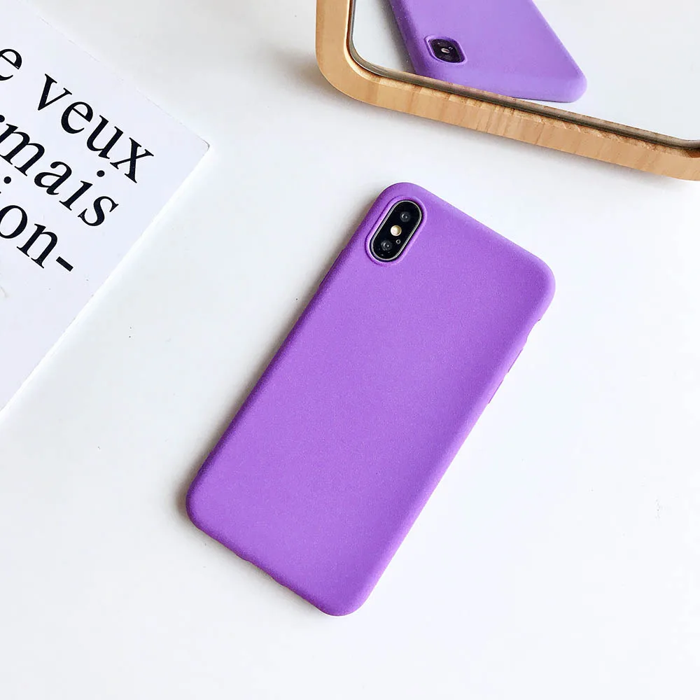 full cover Wool velvet texture paint pc tpu case for iphone 6 7 8 X coque Matte silicone cases 8plus XS |