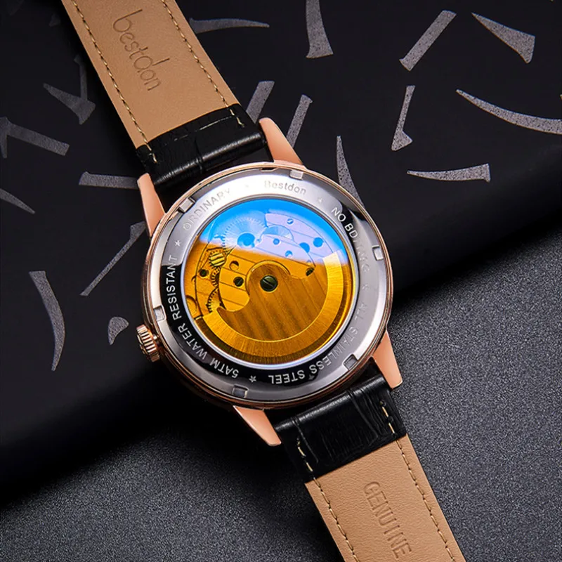 Мужские механические часы Bestdon водонепроницаемые автоматические роскошные