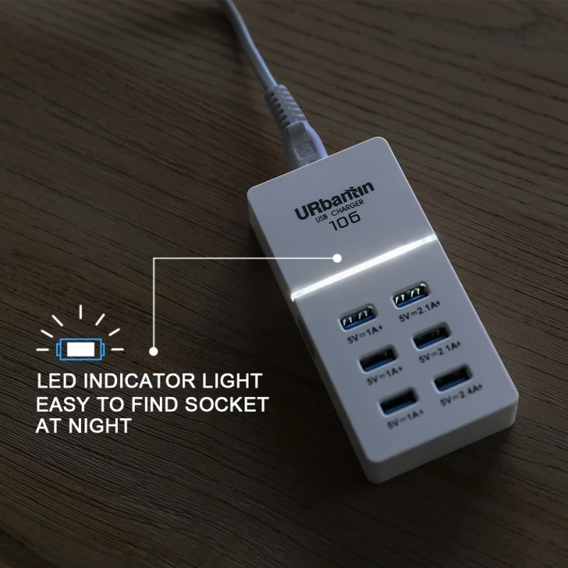 Musubo 6 USB мобильный телефон зарядные устройства для iPhone X Plus 5 5S SE 7 8 US UK EU AU быстрое