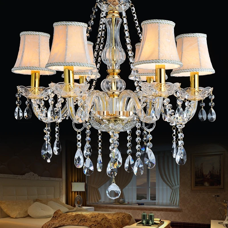 Роскошная золотая хрустальная люстра домашнее освещение для спальни кухни 6