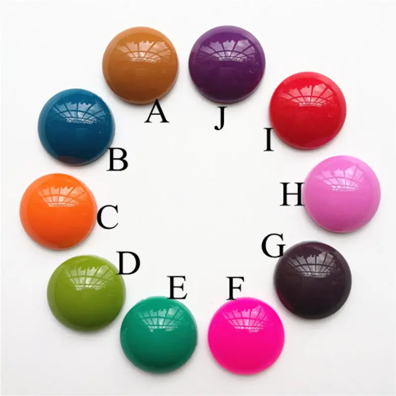 50 шт./лот смолы бусины диаметром 20 мм Круглый 18 видов цветов кабошон купола с