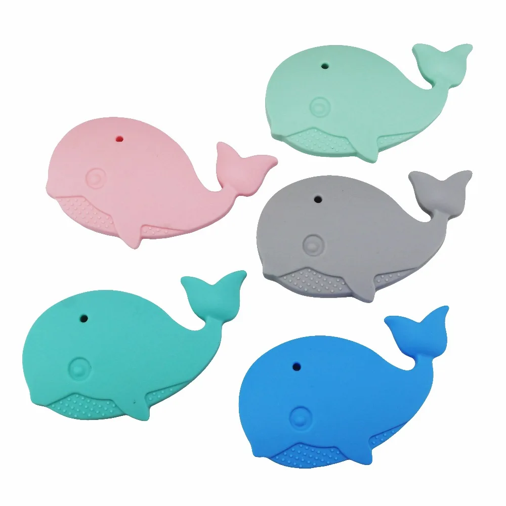 

5pc Baby Teether Silicone Whale Teether Can Chew DIY Crafts Nursing Toys SUTOYUEN Teether Pendant For Necklace/Bracelet BPA Free