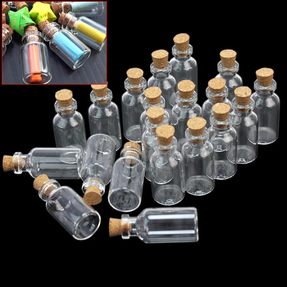 20 шт. прозрачные стеклянные мини бутылки 5 мл|jar with cork|transparent glass jarglass jar |