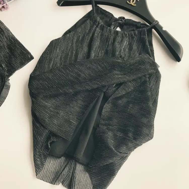 New Arrival Summer Women Fashion Rayon Halter Sexy Sleeveless Regular Solid Urban Sets Female Casual Beach Bling Crop Top Shorts | Женские