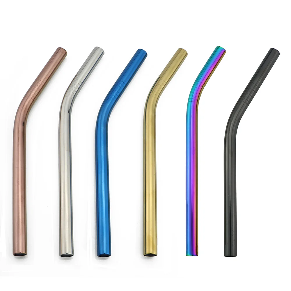 

Metal Drinking Straw Set Stainless Steel Straw 1pc Cute Blue Box Case Packing 3pc Reusable Straws Cleaner Brush for Party Bar