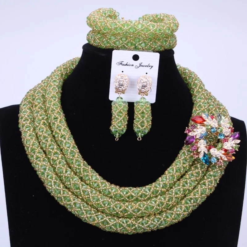 Милый розовый нигерийские Свадебные африканские бусы Ювелирные наборы сова