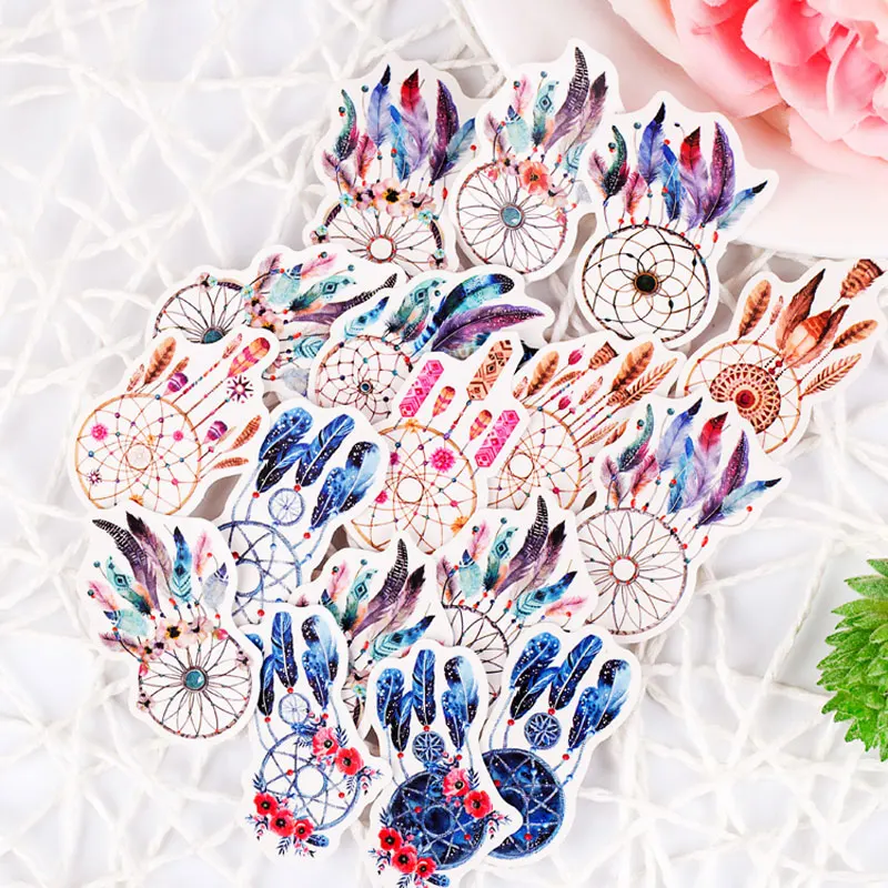 16 Pcs/Pack Cute Feathers Scrapbooking Stickers DIY Craft Decoracion Journal Photo Albums Decoration Sticker | Канцтовары для офиса