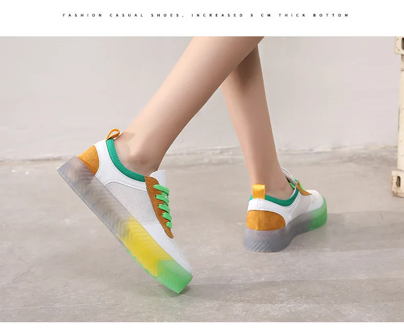 Повседневная обувь; женские кожаные кроссовки на массивном каблуке; zapatos de mujer; цветная обувь; chaussures femme; дышащая женская обувь; A25-151