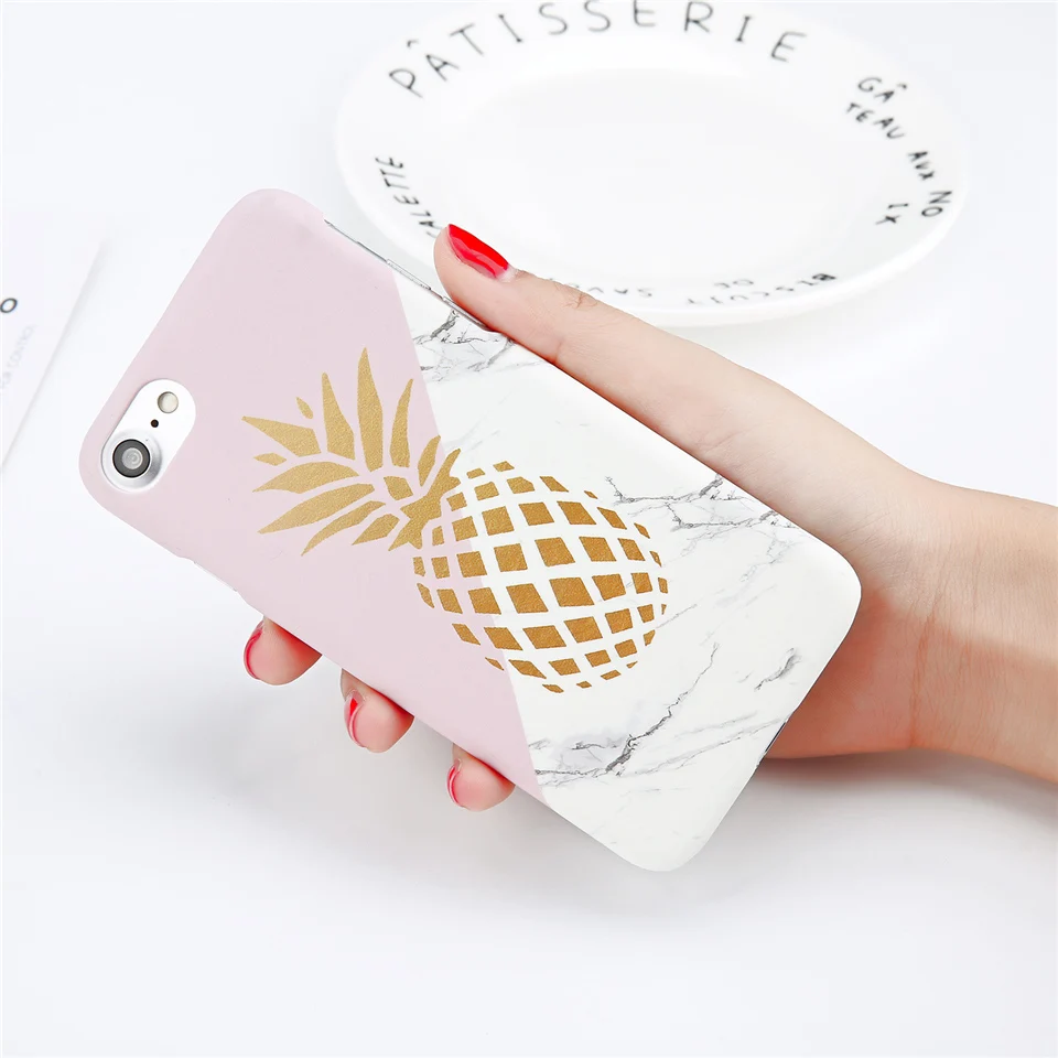 Lovebay чехол для телефона для iPhone 6, 6s, 7, 8 Plus, X, XR, XS, Max, 5, 5S, SE, мультяшный лист, цветок, геометрическая форма, ананас, Жесткий Чехол для iPhone X