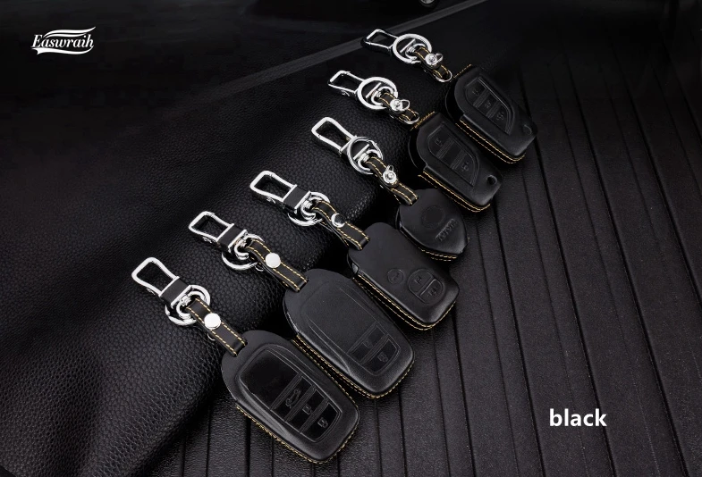 Кожаный чехол для автомобильных ключей Toyota Camry Highlander Prado Crown Land Cruiser Prius Vitz Reiz 3