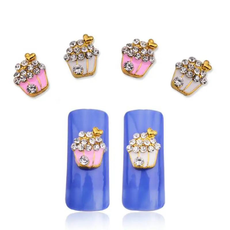Новый 5 шт./упак. Милые Цветы Корзина Сплава Nail Art Поставки Горный Хрусталь Шарм