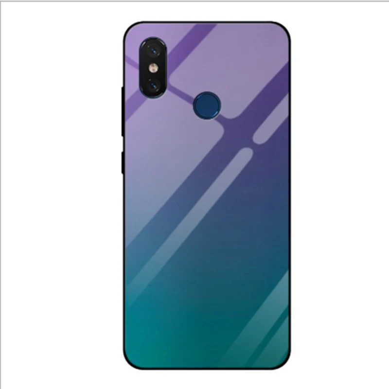 5 84 &quotсплошной цвет для xiaomi mi A2 lite чехол градиент закаленное стекло A2lite телефона