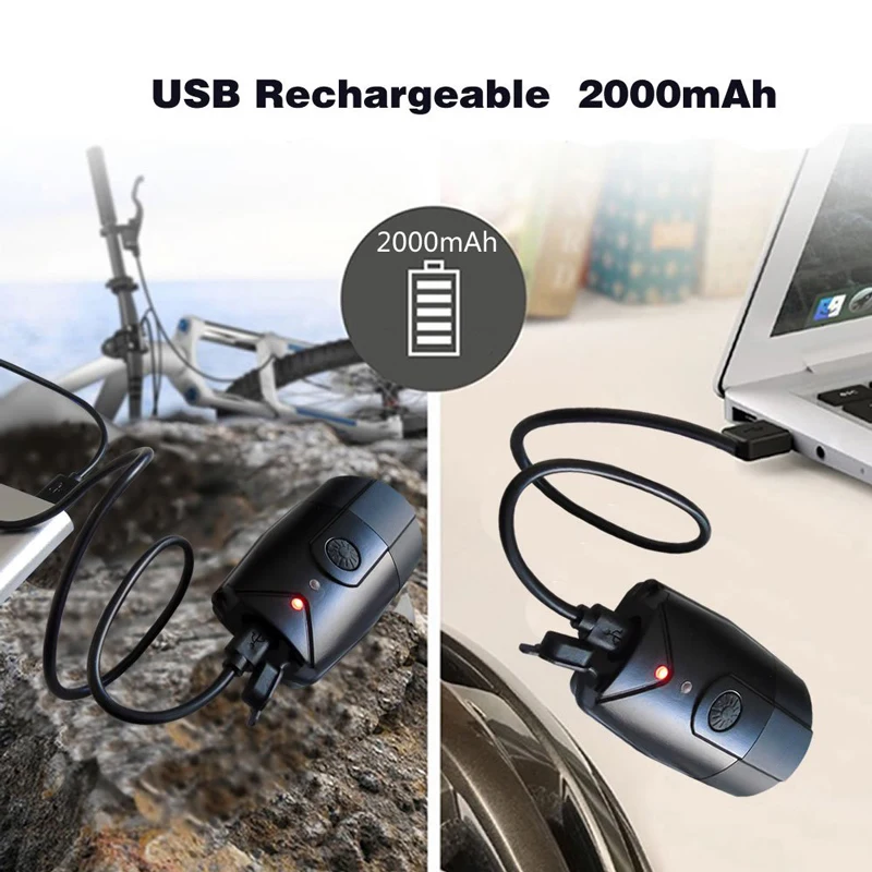 USB Rechargeable Bike lights Super Bright Cycling Front Light Waterproof MTB Headlight with 3 Lighting Modes | Спорт и развлечения