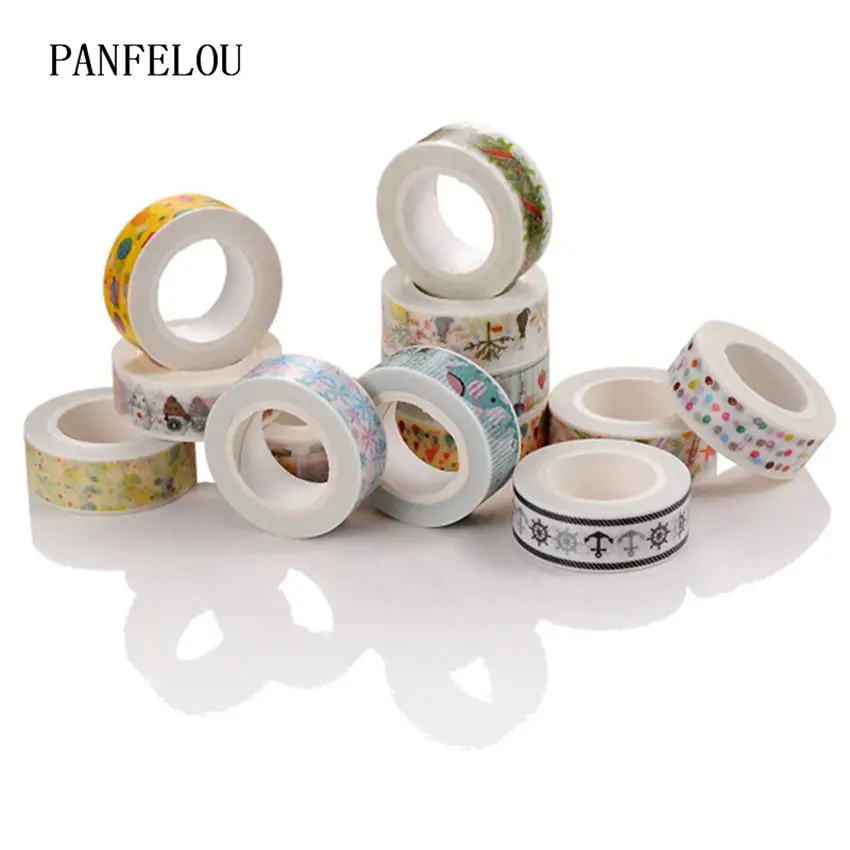 PANFELOU 1,5 см x 10 м следы кошка деления наклейки границы маскировки клейкая бумага васи ленты DIY Скрапбукинг руки счета
