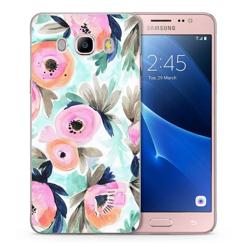 Case For Samsung Galaxy A3 A5 2016 2017 prime J1 J2 J3 J5 J7 TPU Colorful Soft Flora Pink Heart Painted Design Fundas C086 |