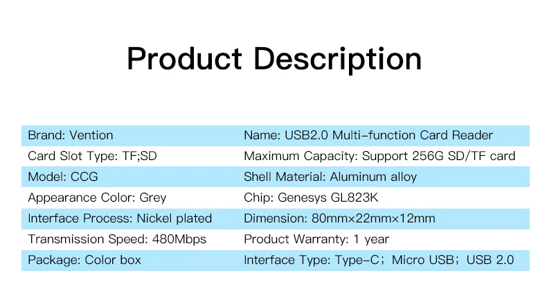 Vention SD Card Reader карта памяти картридер Micro USB 2.0 карт ридер Мини Micro SD памяти TF OTG Картридер для телефон с OTG fuction& PC