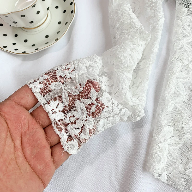 Женские топы прямые продажи полиэстер новинка Женская Кружевная блуза с длинным