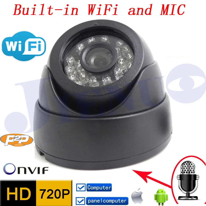 Купи Wifi Ip камера Аудио 720p HD CCTV системы MIC беспроводной P2P Крытый Купол Kamera Инфракрасный мини Onvif H.264 IR камера ночного видения за 1,795 рублей в магазине AliExpress