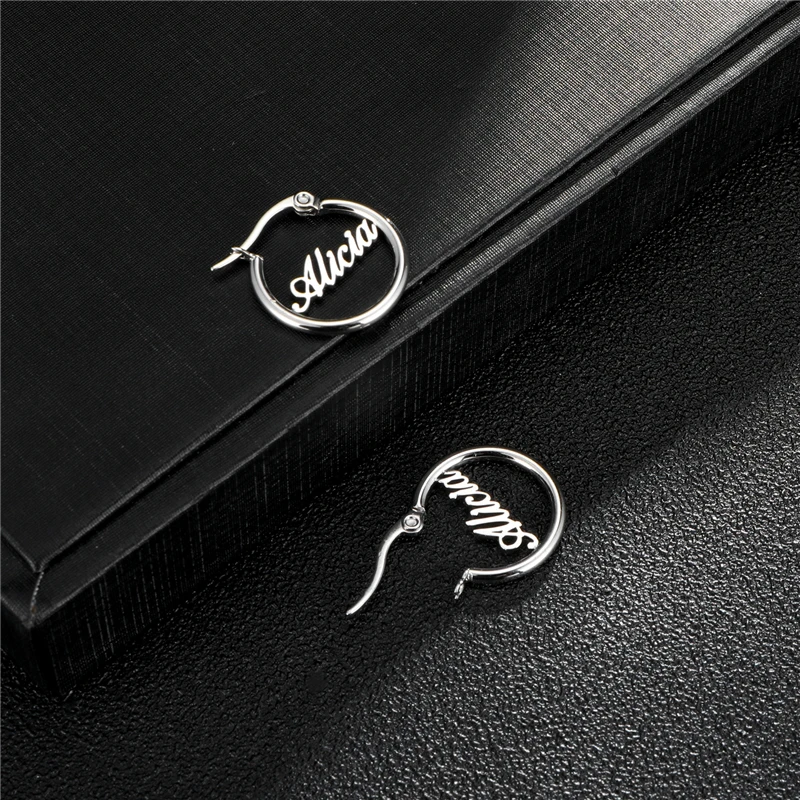 1 пара персонализированных пользовательских именных висячих серег для женщин по